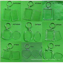 Best Selling Blank Acrylic keychain , picture insert plastic photo frame key chains